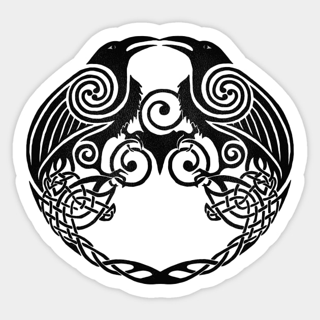 Huginn and muninn Sticker by Buy Custom Things